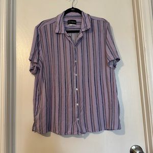 purple stripes button down men’s shirt